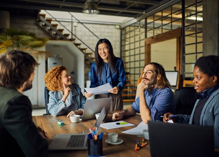 Happy People working