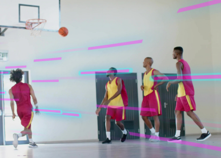 Squadra di basket in azione