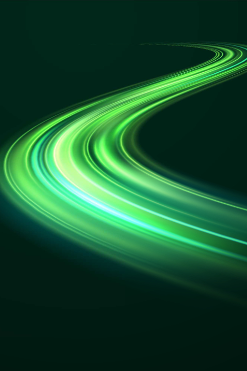Abstract curved green line