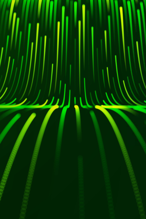 Upward-moving green lines